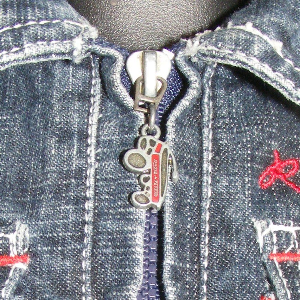 new! RADIO FLYER Denim Jumpsuit/Short-alls 6-9mo, short sleeves - Picture 5 of 15